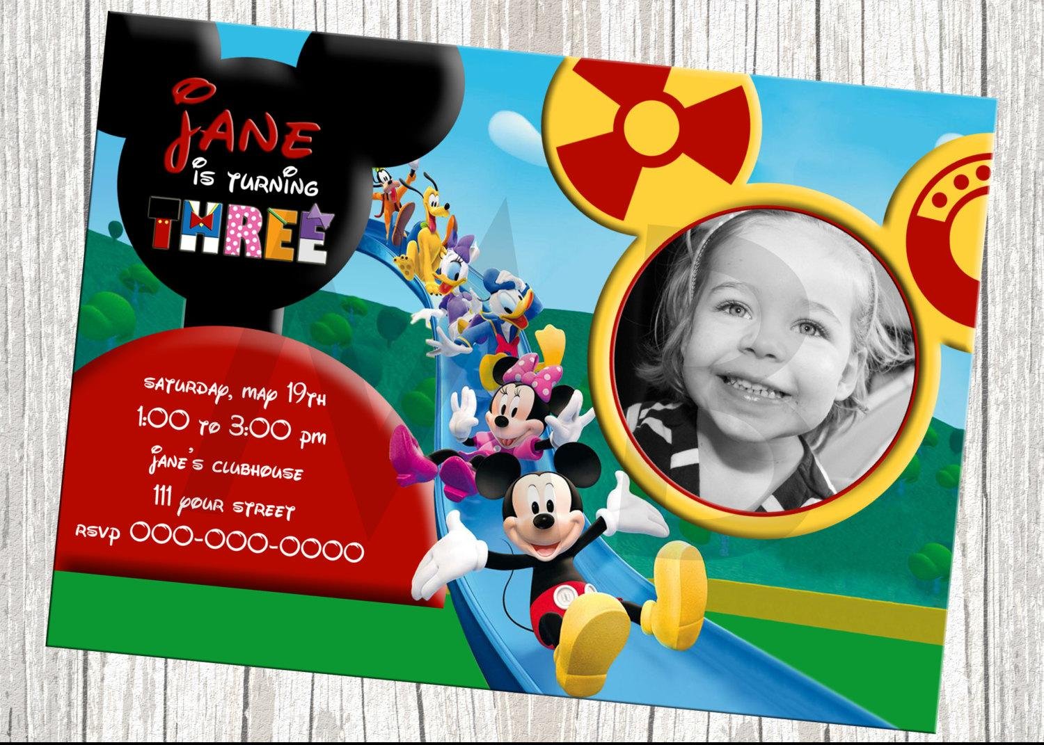 Custom Mickey Mouse Birthday Invitations Cards Ideas With Custom