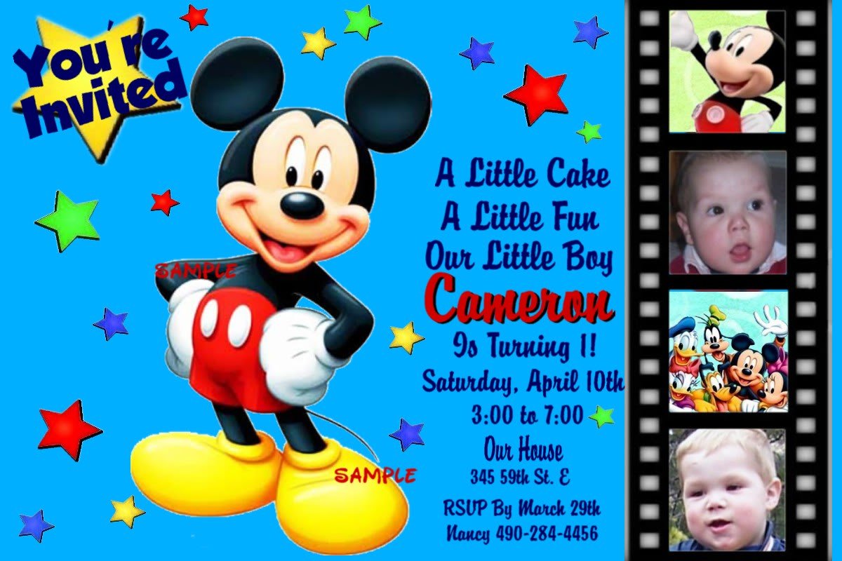 Mickey Mouse Free Birthday Invitations