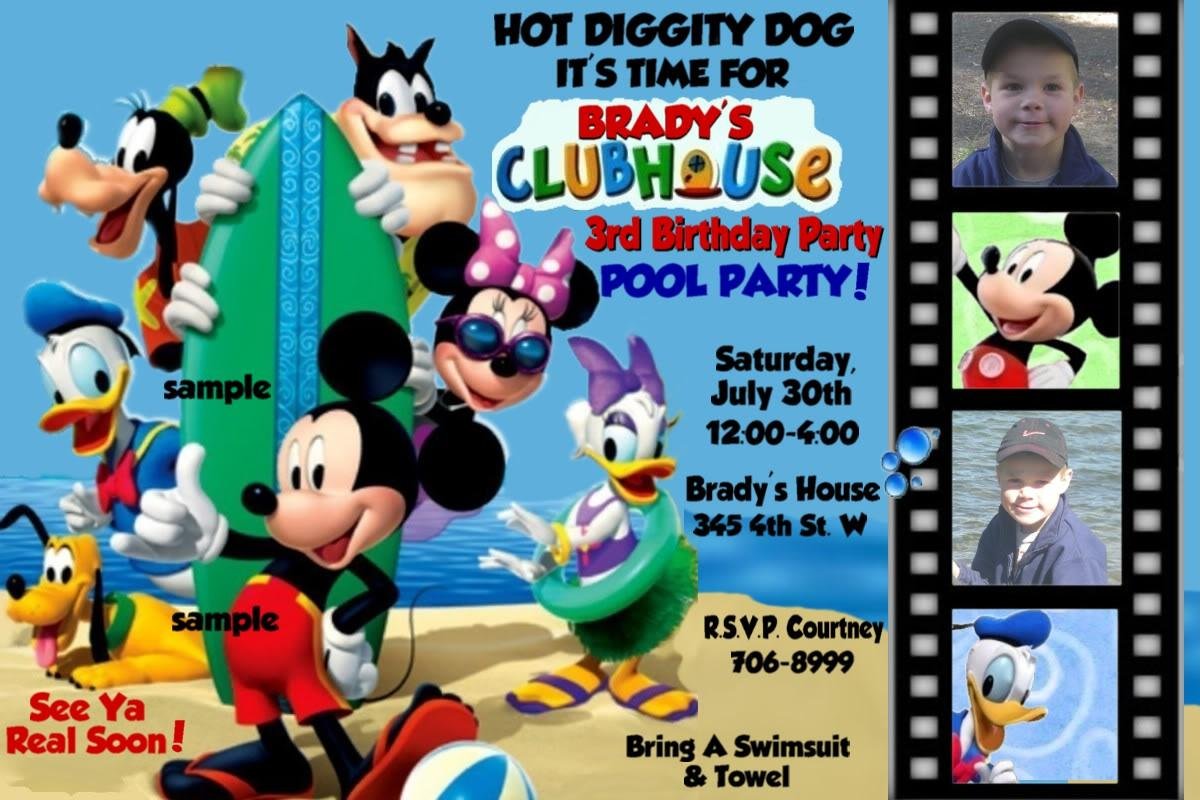 Mickey Mouse Party Invitations Personalized