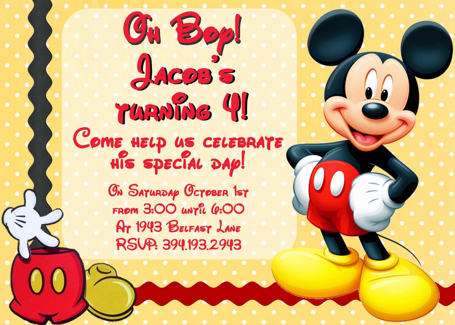 Mickey Mouse Party Invitations Uk