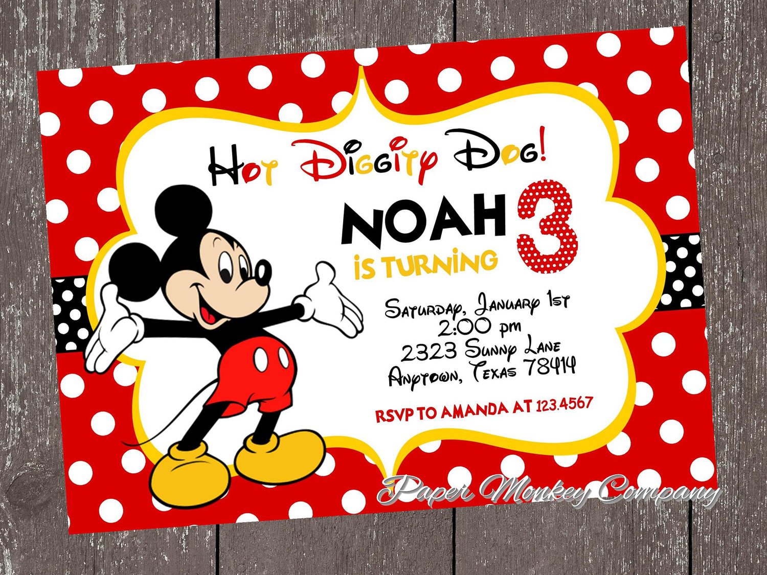 Template   Mickey Mouse Birthday Invitations