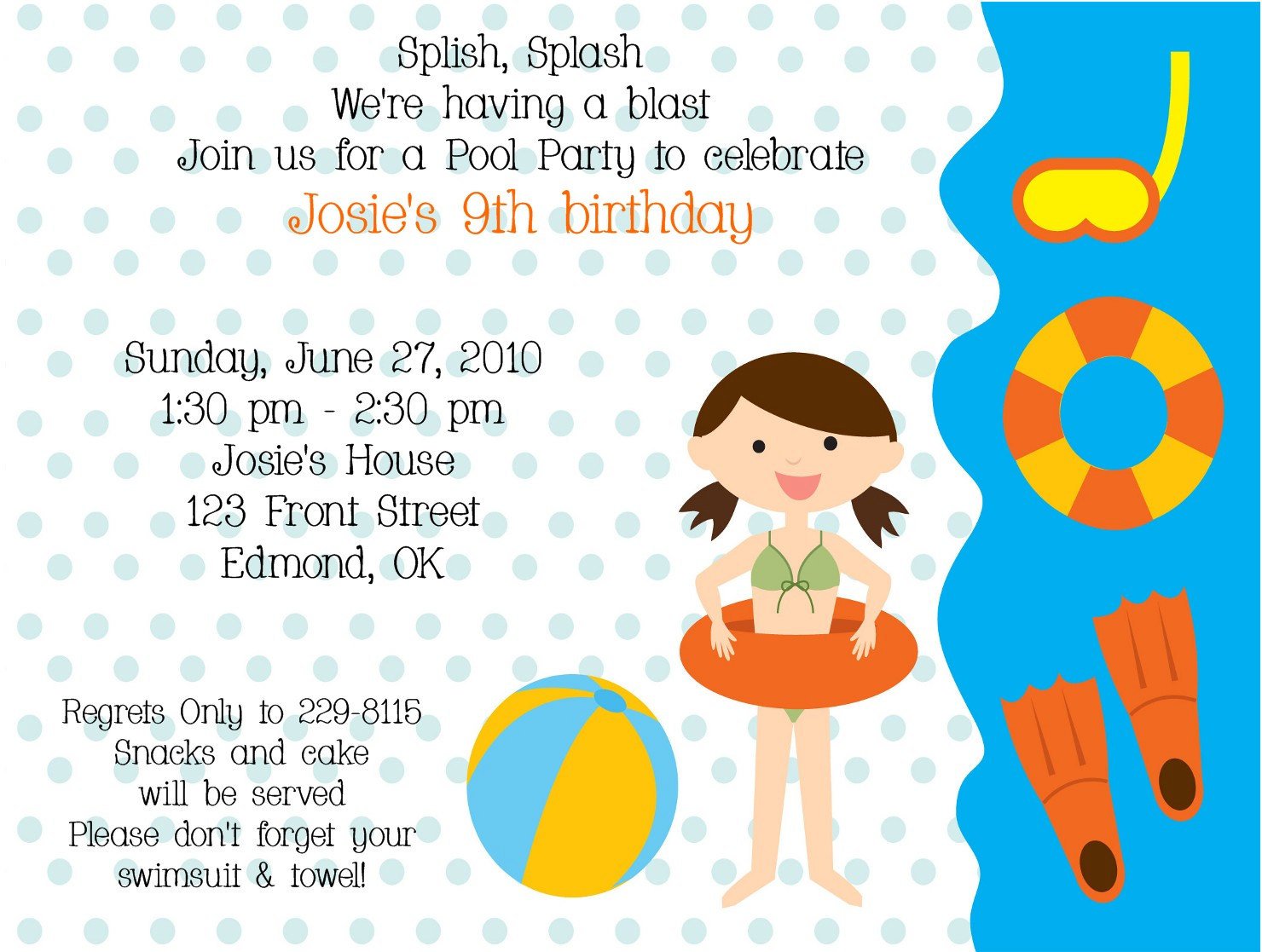 1st Birthday Party Invitation Letter