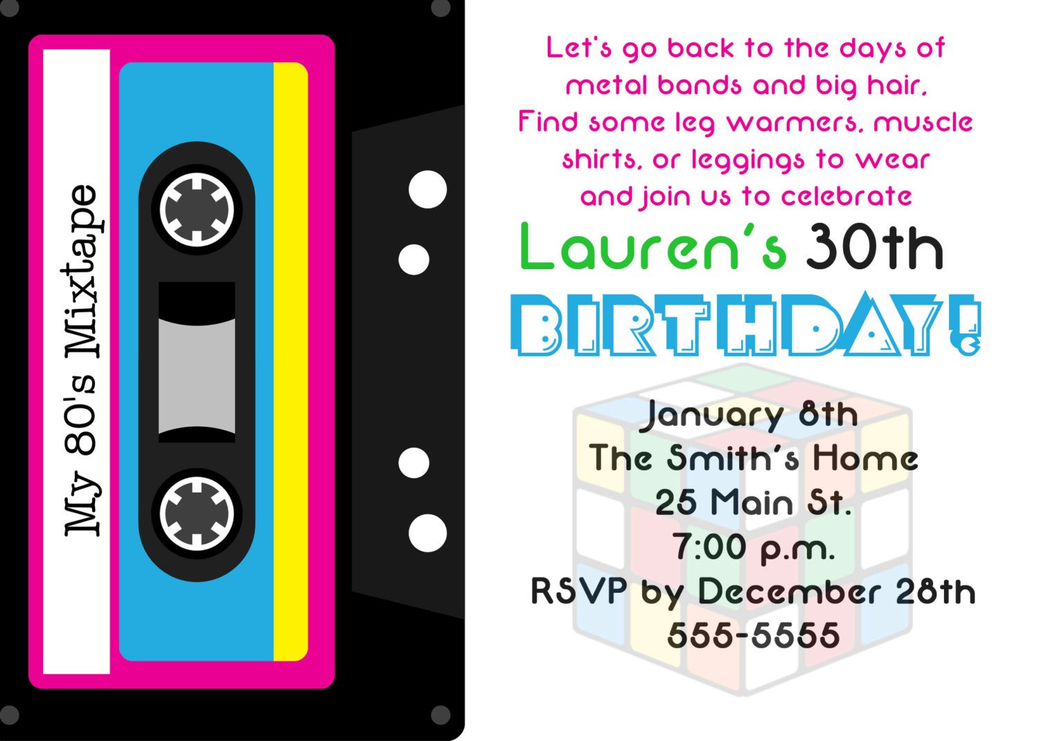 30th Birthday Party Invitation Template