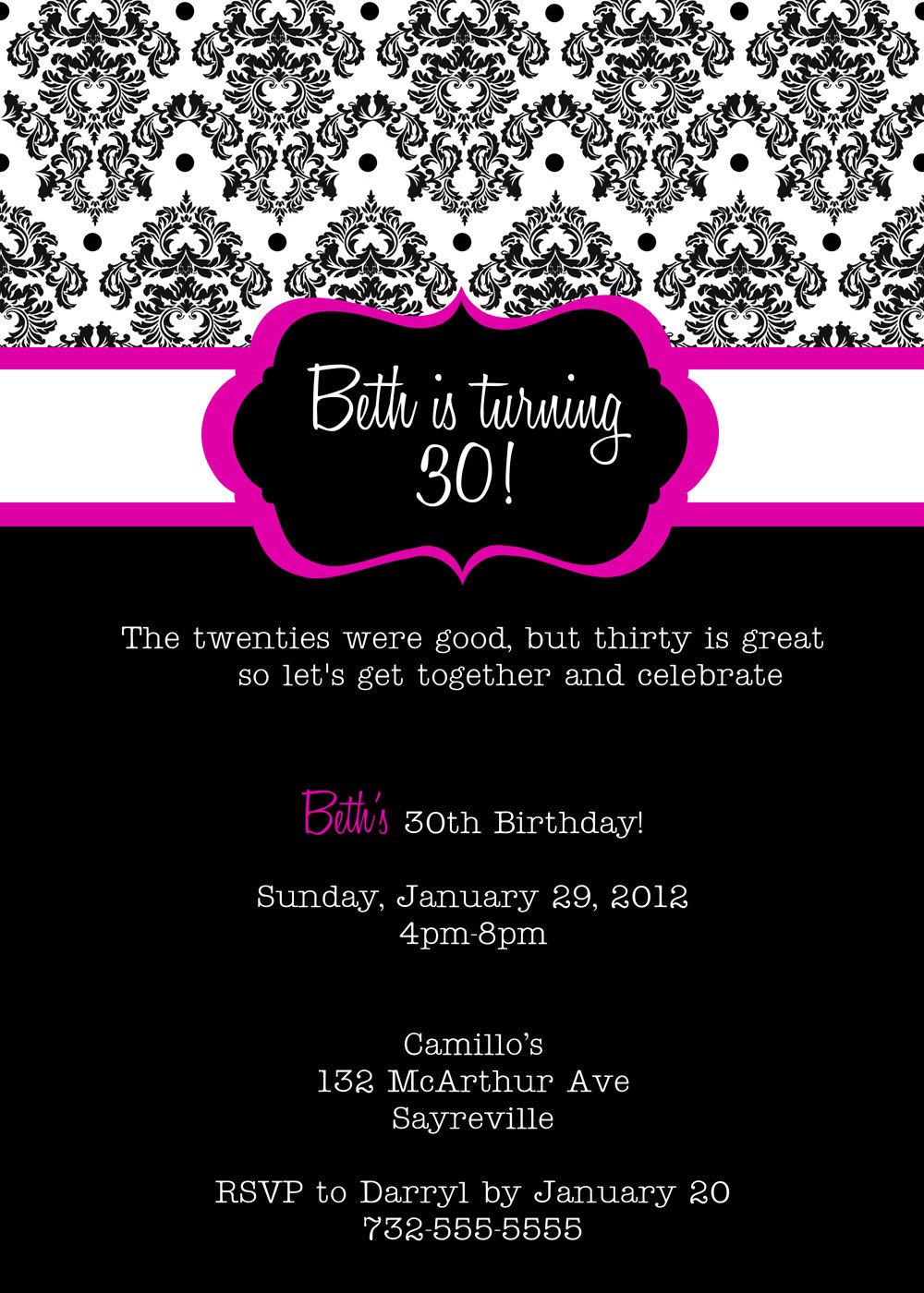 30th Birthday Party Invitation Templates Free