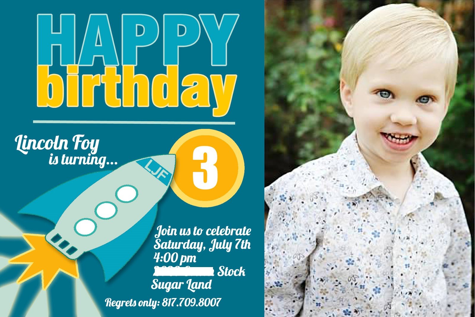 3 Years Old Birthday Invitations Wording