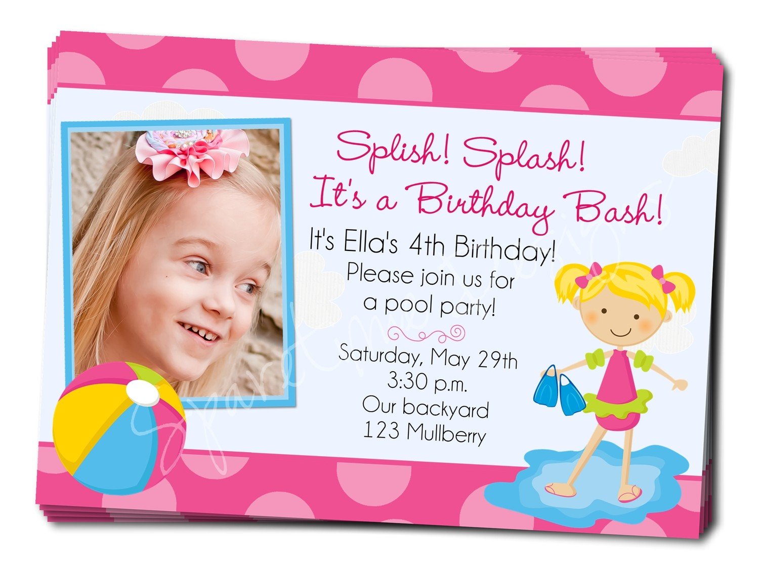 Birthday Pool Party Invitation Wording