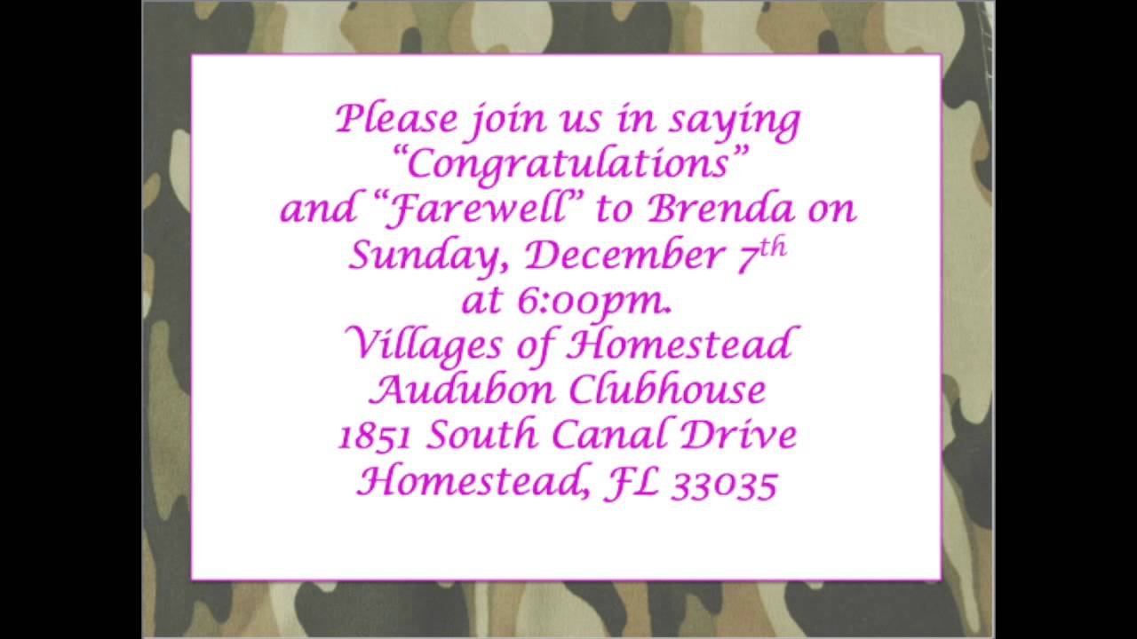 Brenda's Farewell Party Invitation
