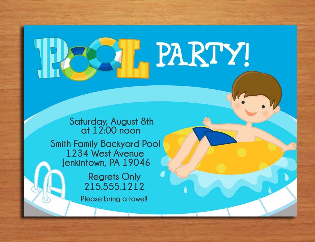 Free Online Printable Pool Party Invitations