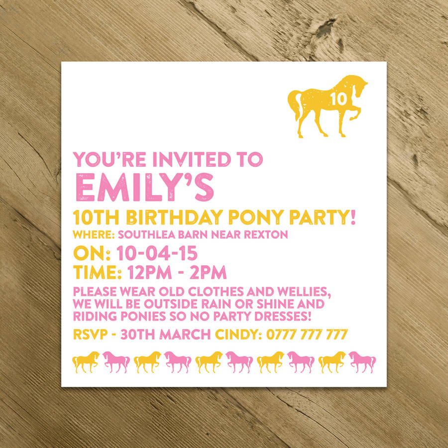 Horse And Pony Party Invitations By A Is For Alphabet