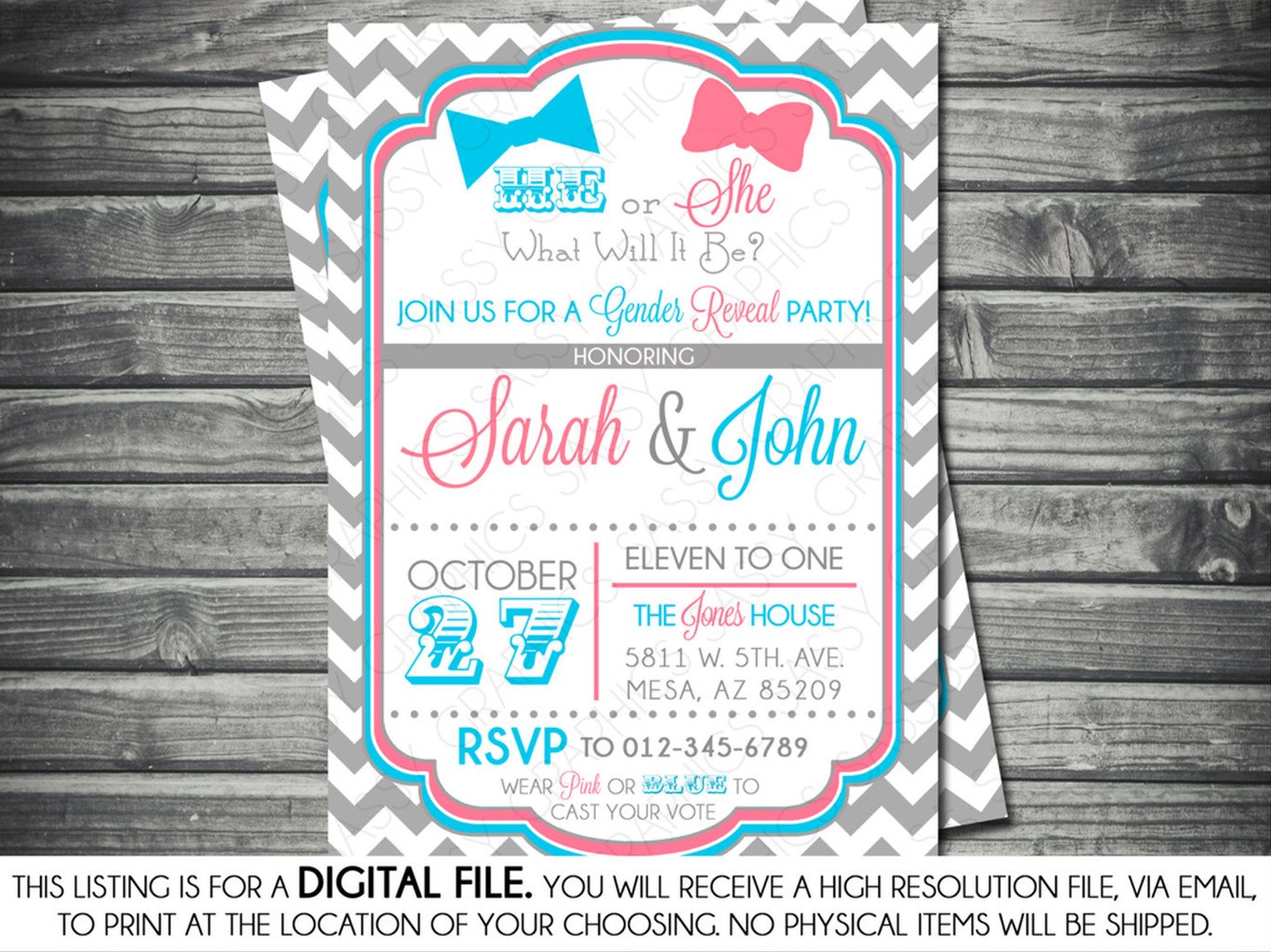 Invitations For Gender Reveal Party