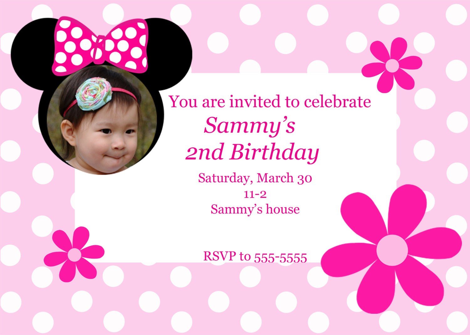 Kids Birthday Party Invitation Message – Mickey Mouse Invitations Templates