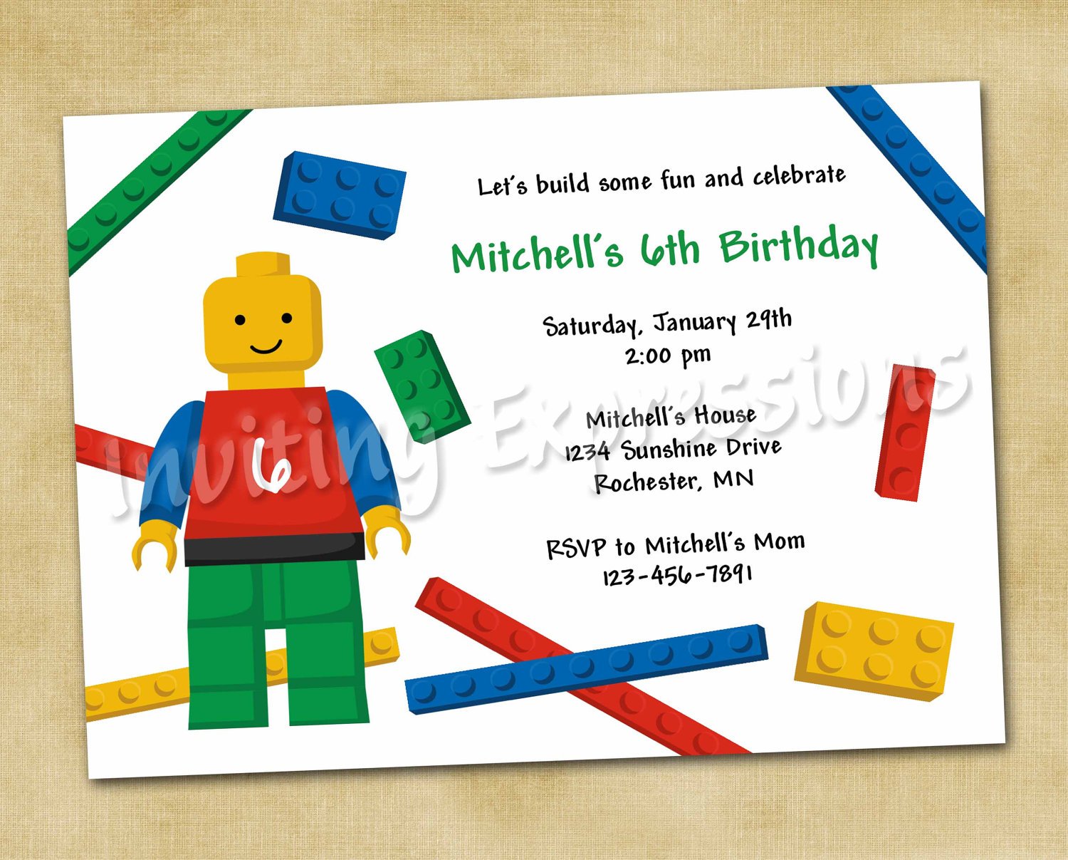 View Lego Birthday Invitation Template