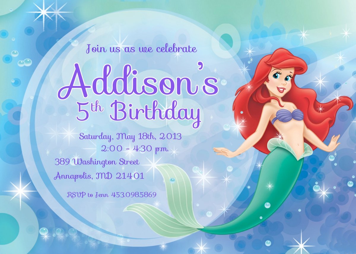 Little Mermaid Party Invitations