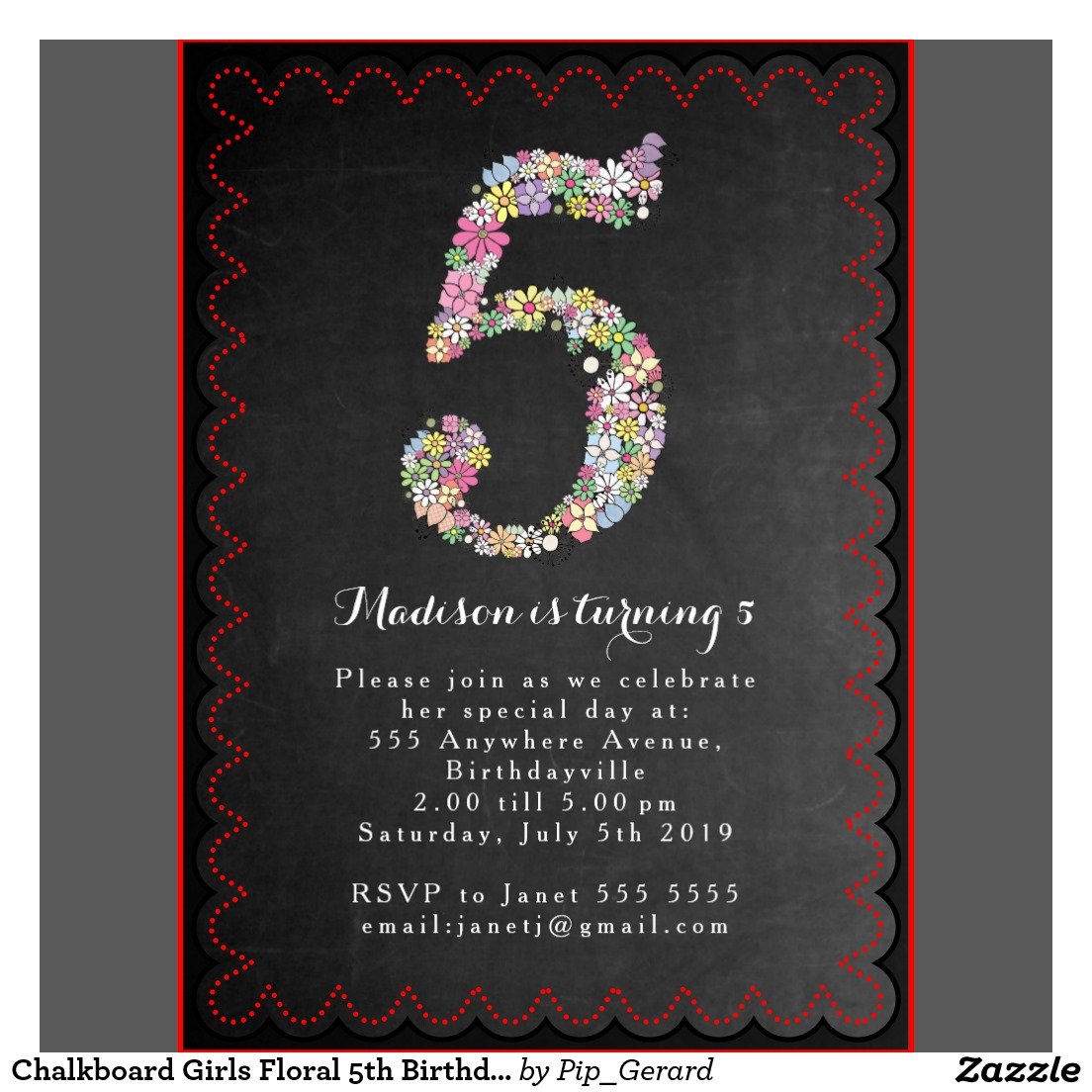 5th Birthday Invitation Templates Free Printable