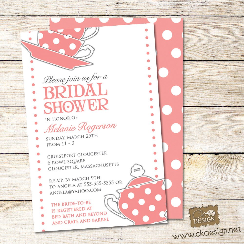 Tea Party Bridal Shower Invitations