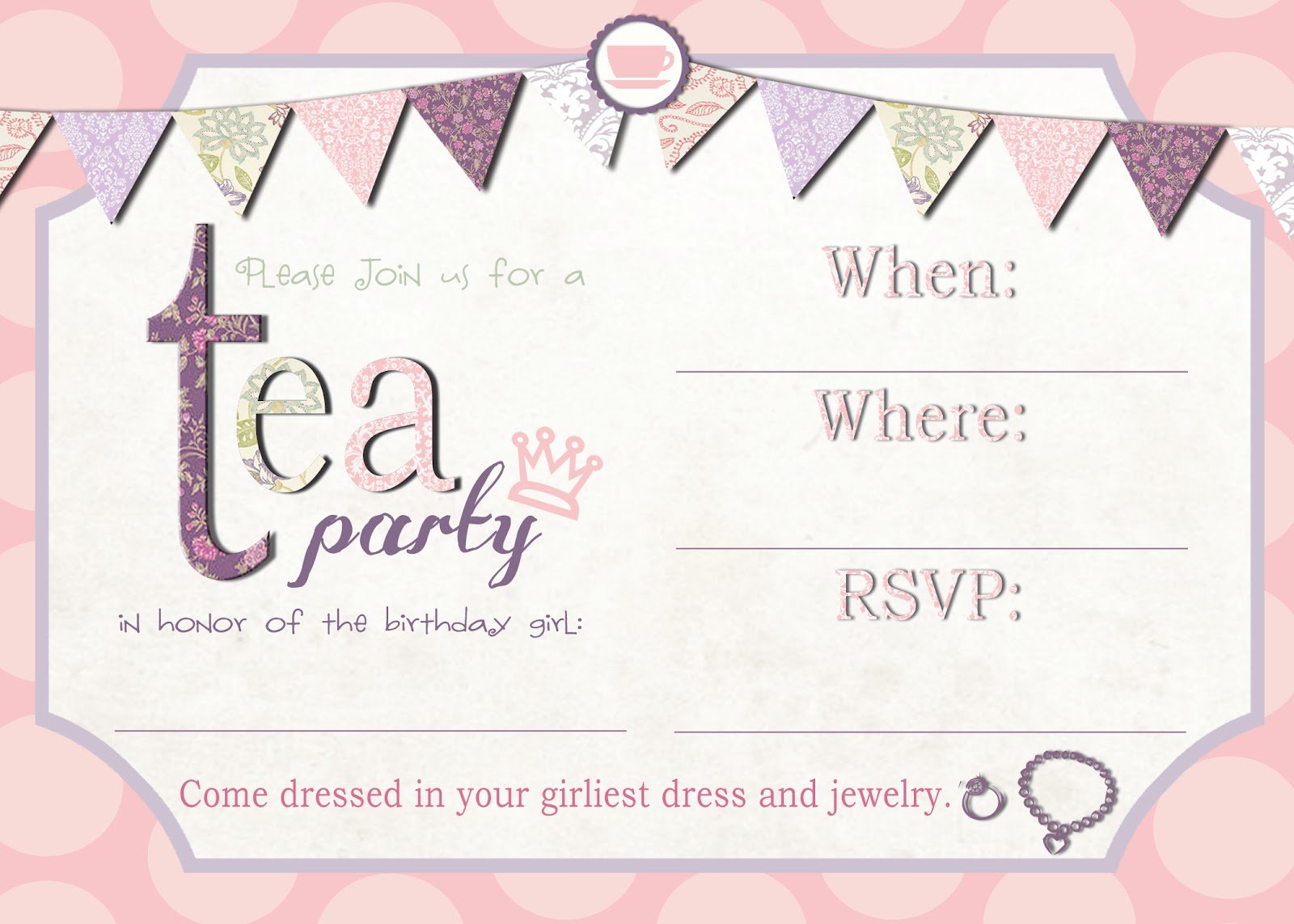 Tea Party Free Printable