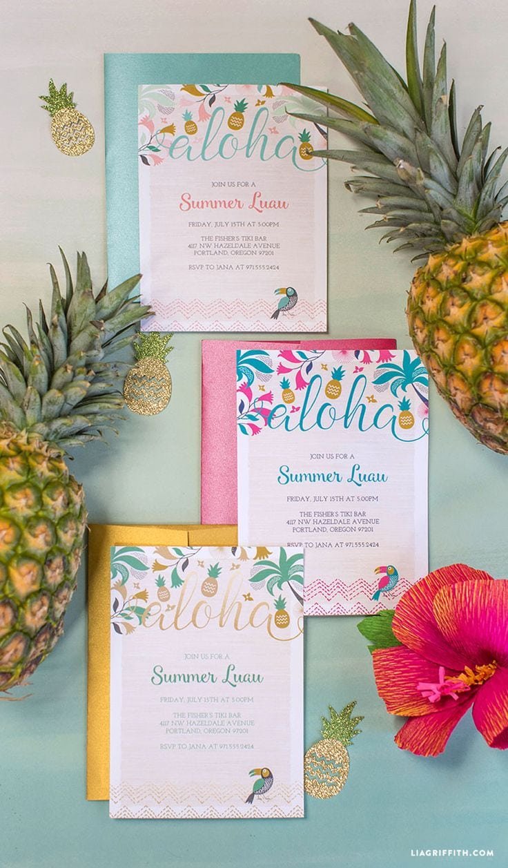 17 Best Ideas About Luau Party Invitations On Pinterest