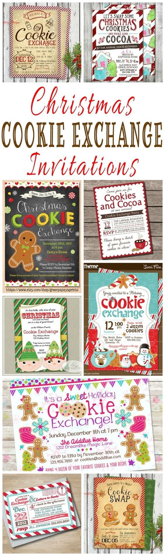 25 Christmas Cookie Exchange Party Invitations