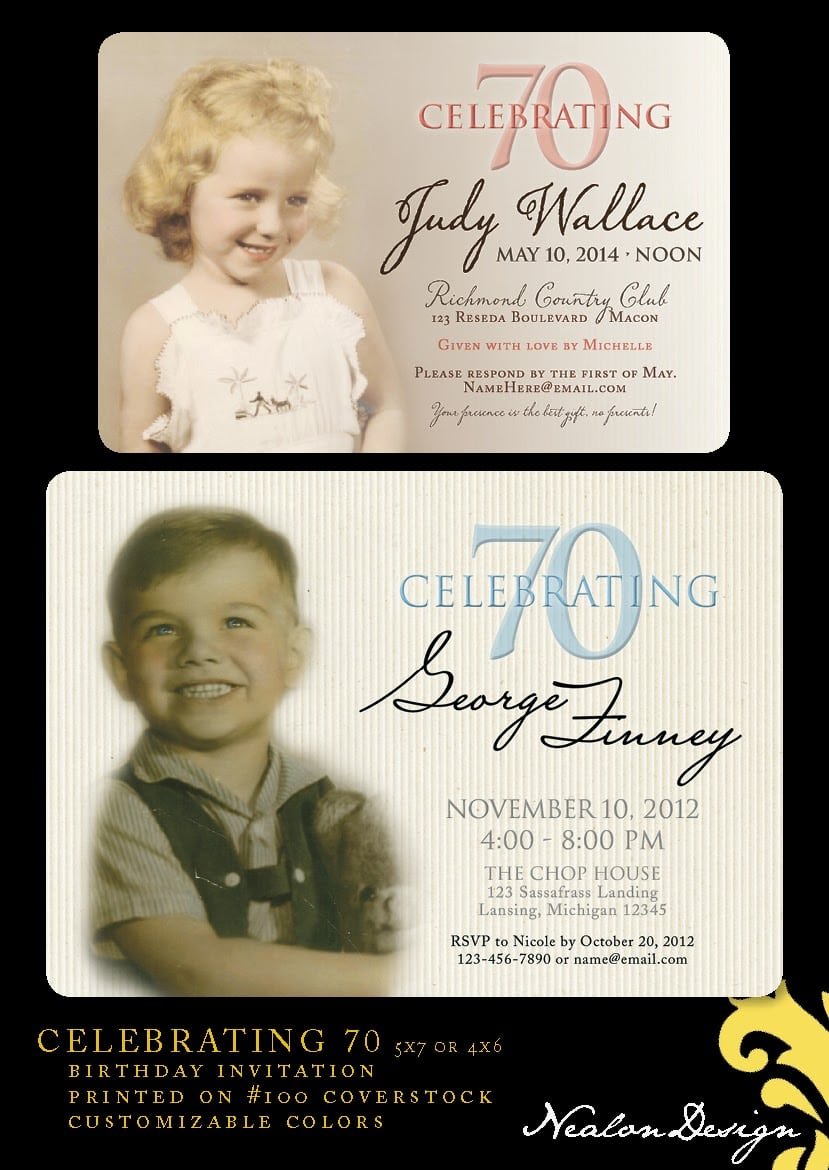 70th Birthday Party Invitations