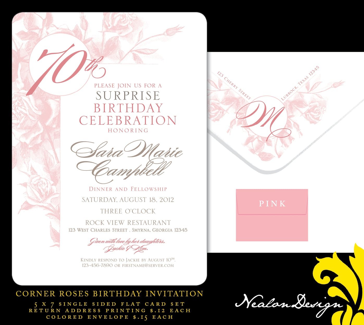 70th Birthday Party Invitations