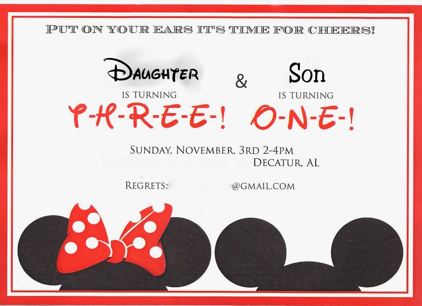 A Disney Mom's Thoughts  Minnie & Mickey Party Invitation