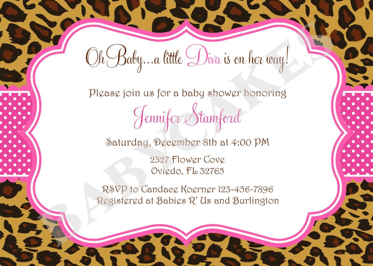 Animal Print Baby Shower Invitations