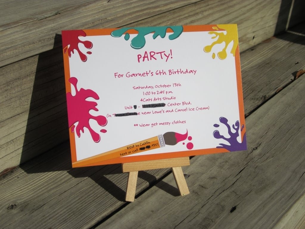 Art Themed Birthday Party Invitations 10 Excellent Art Birthday