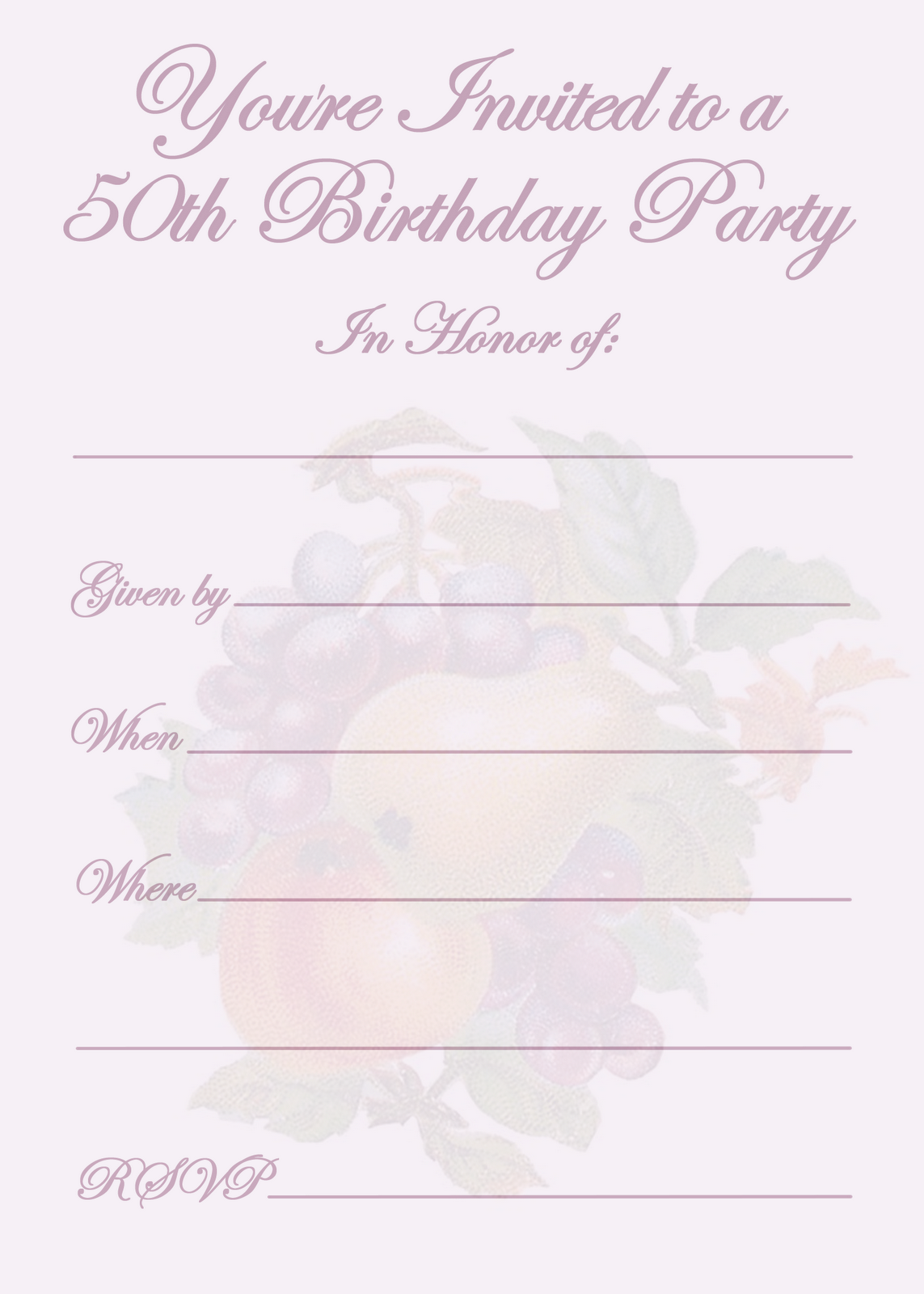 Birthday Party Invite Template