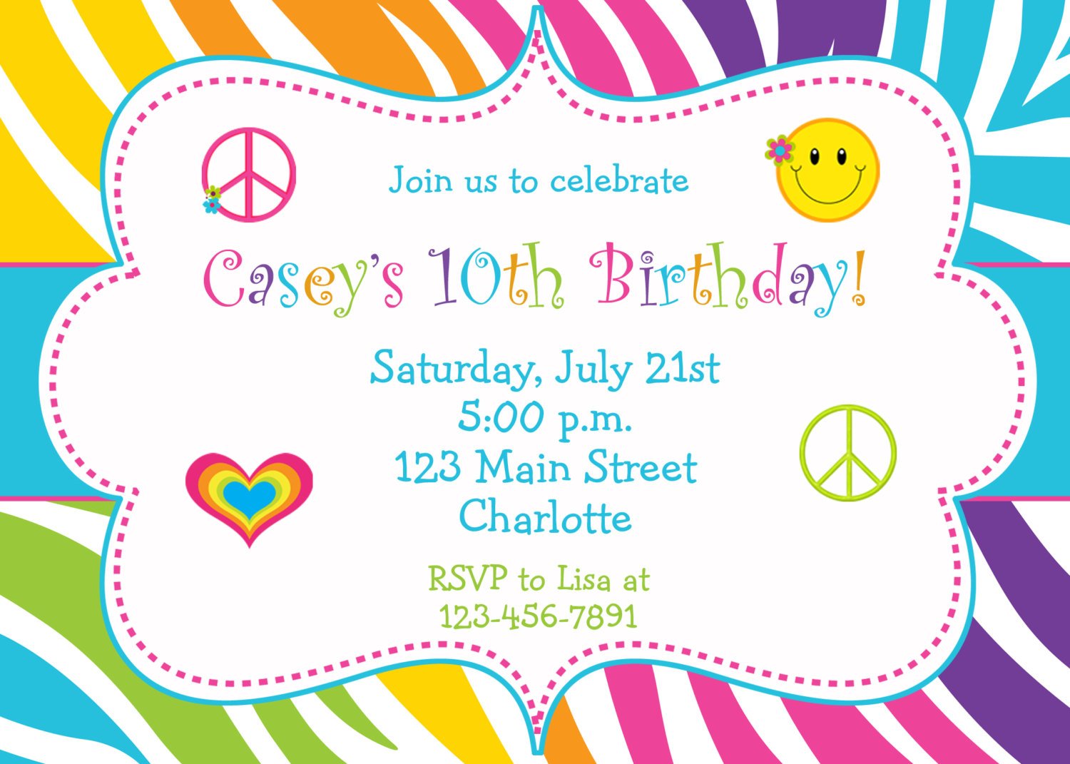 Birthday Party Invites Free Invitations  Bday Pics Card