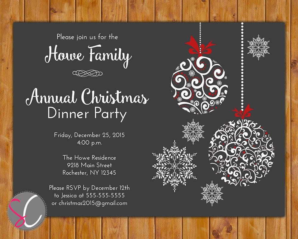 Christmas Dinner Party Invitations