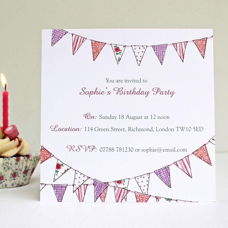 Country Bunting Party Invitations