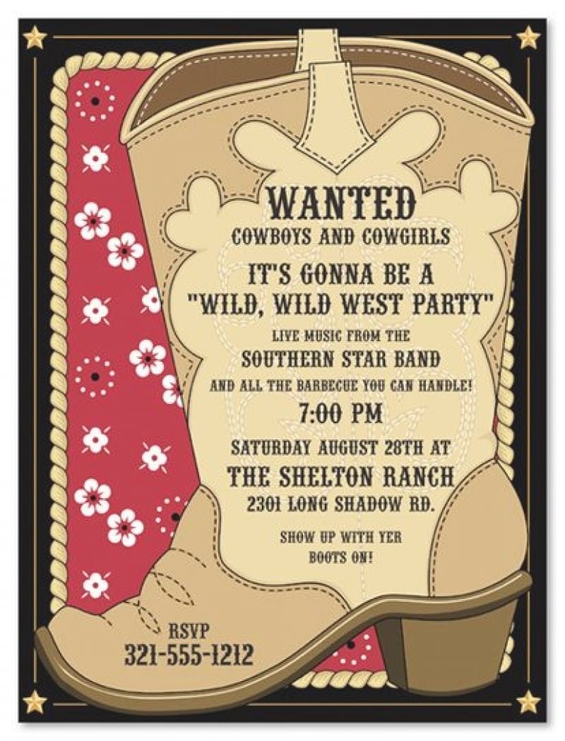 Country Western Party Invitation Templates