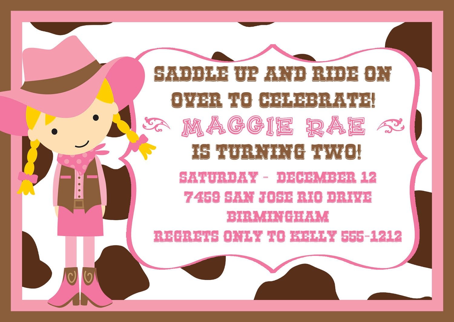 Cowgirl Party Invitations