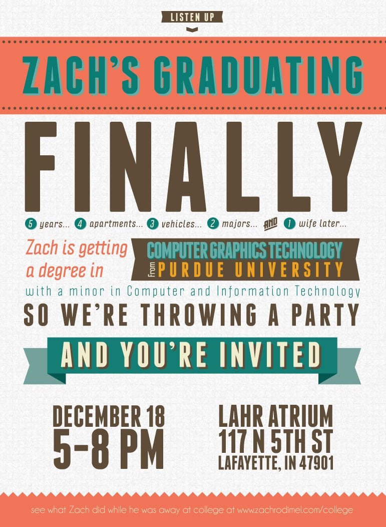 Designs Nice Looking College Graduation Party Invitation Wording