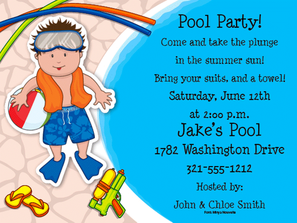 Diy A Simple Pool Party Invitations Not For A Birthday