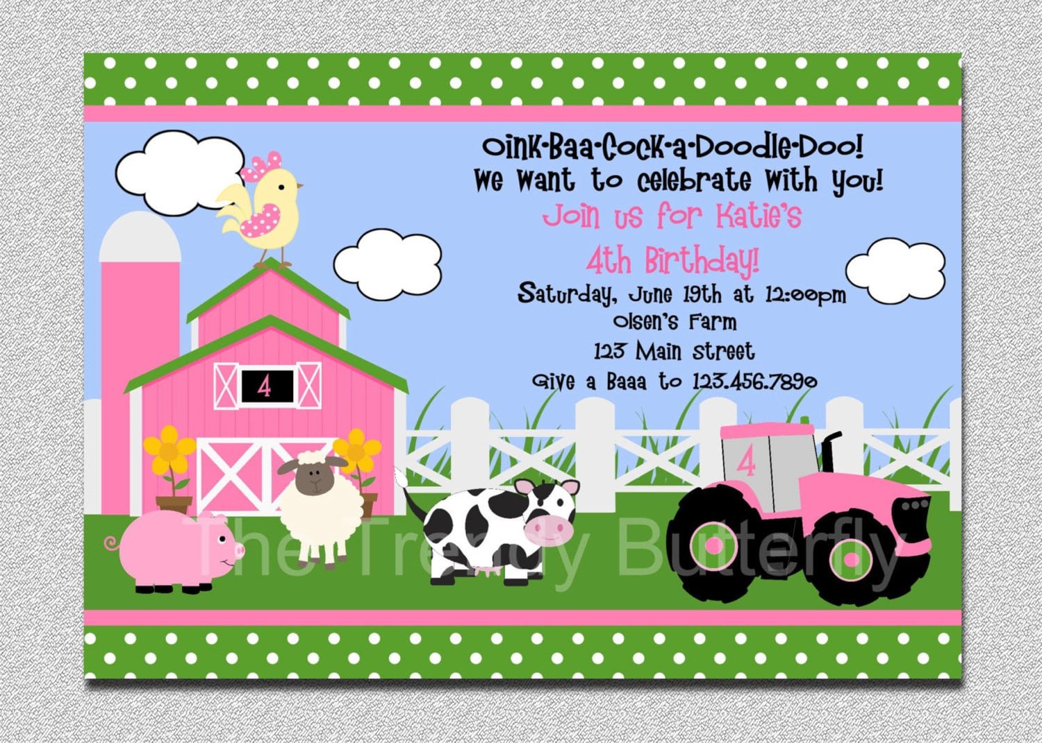 Farm Birthday Invitation Farm Animals Birthday Party