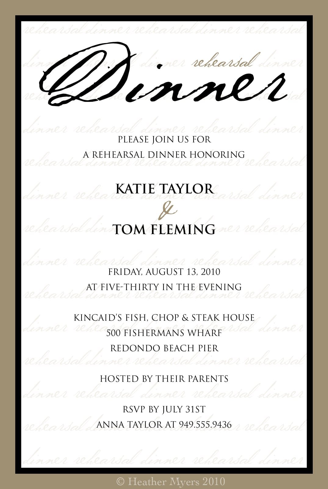 Free Dinner Party Invitation Template