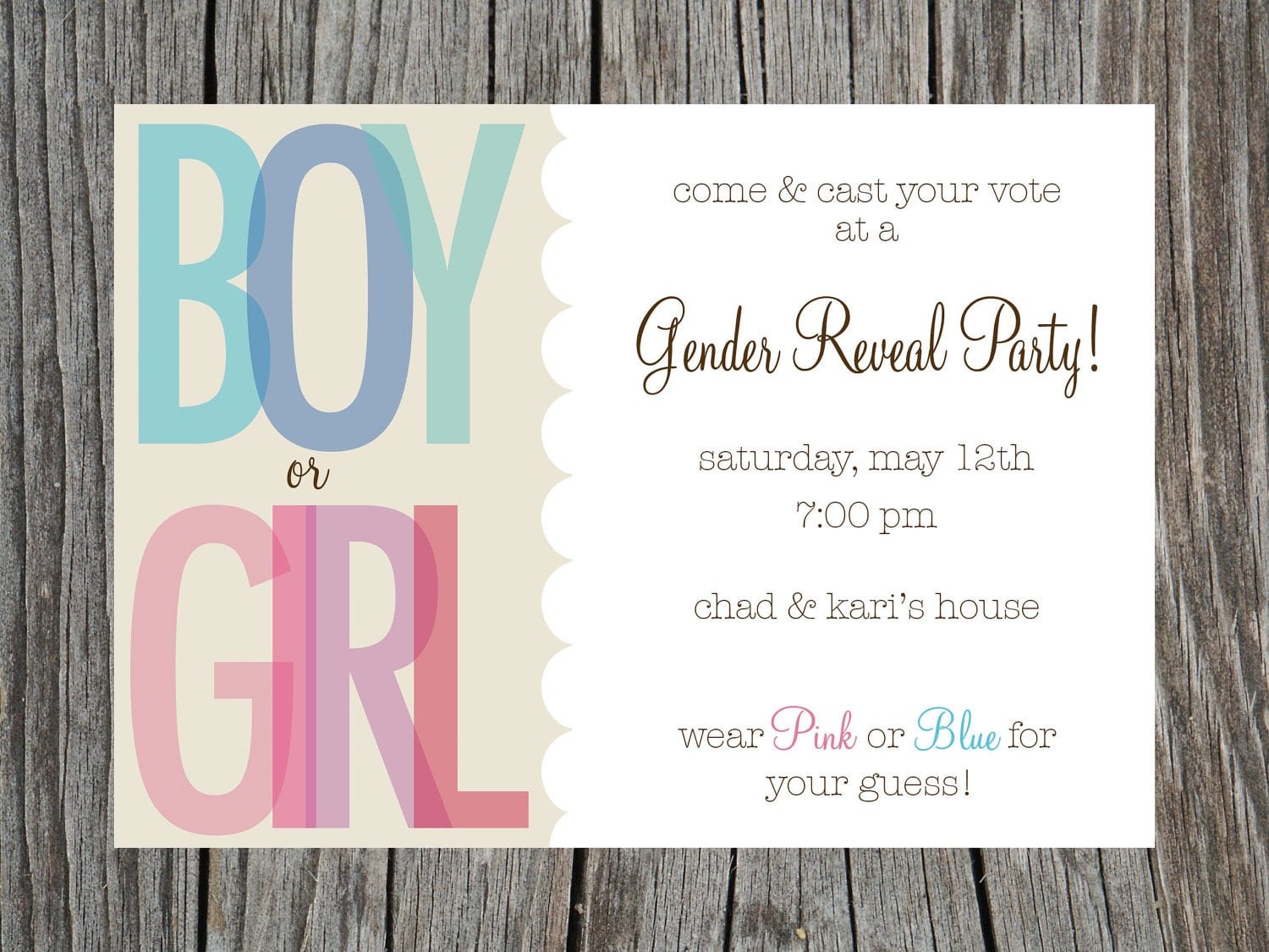 Gender Reveal Invitations