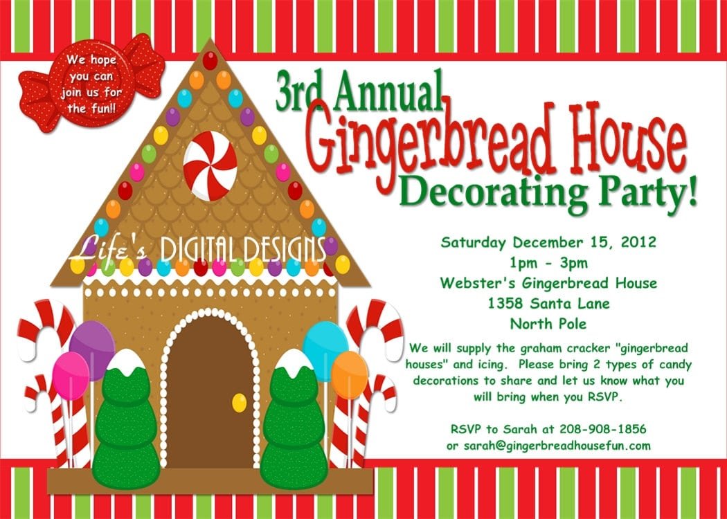 Gingerbread House Party Invitations At Expertreview Us