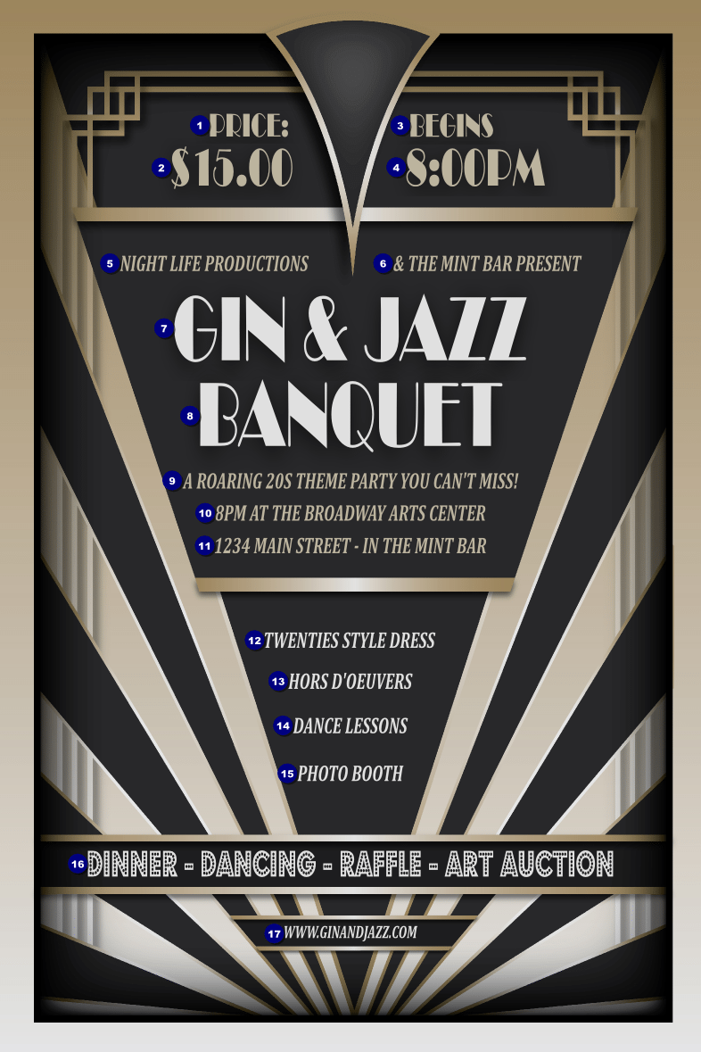 Harlem Nights Roaring 20's Great Gatsby Inspired Invitations