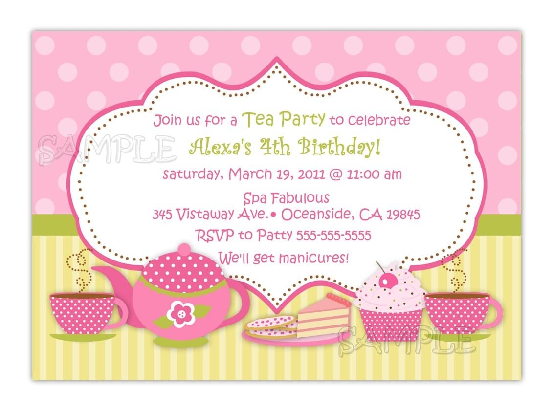 How To Create Tea Party Iinvitations Templates