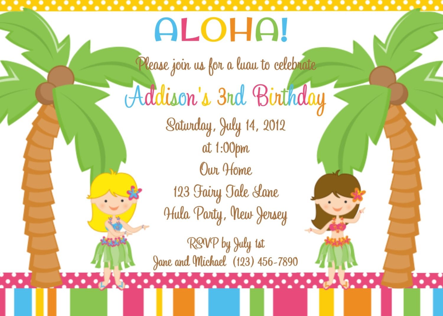 Luau Party Invitations