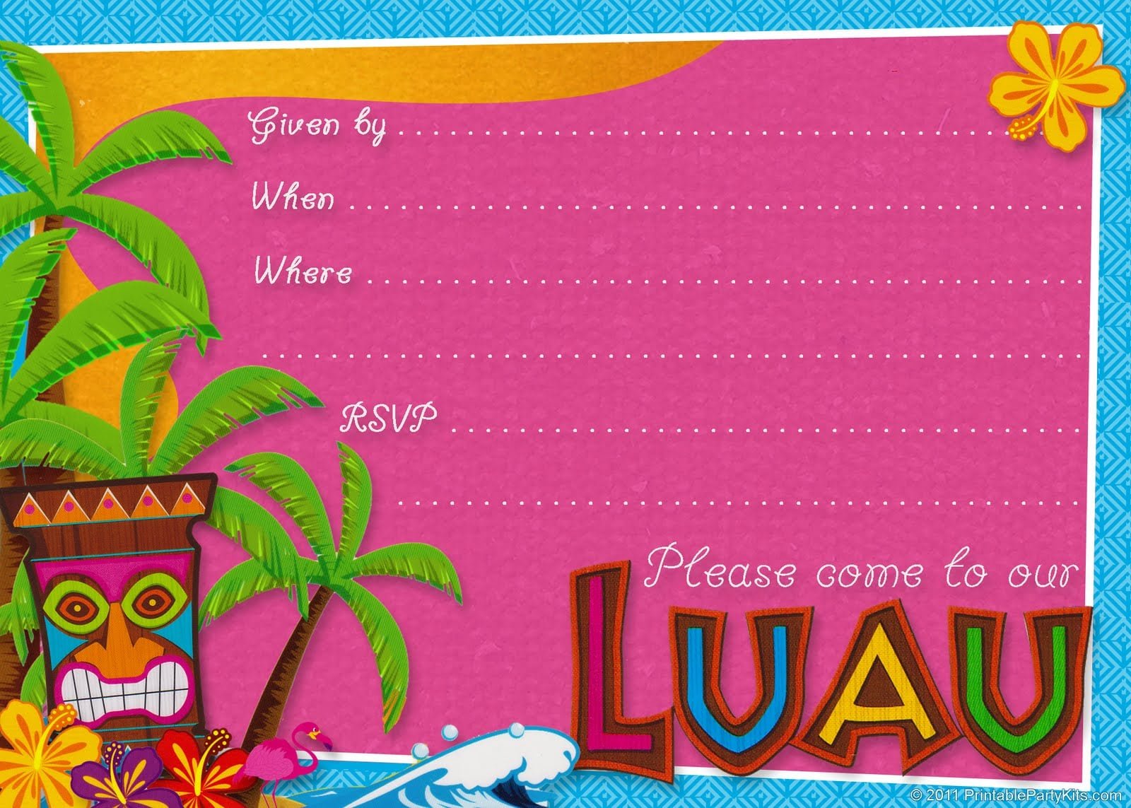 Luau Party Invitations