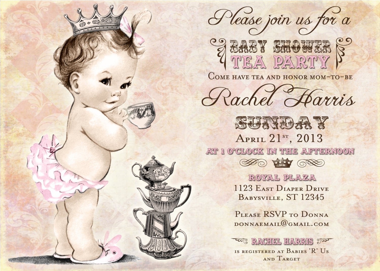 Mad Hatter Tea Party Baby Shower Invitation Wording