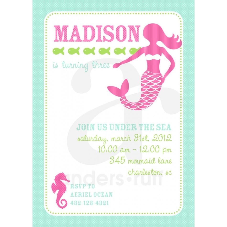 Mermaid Birthday Party Invitation