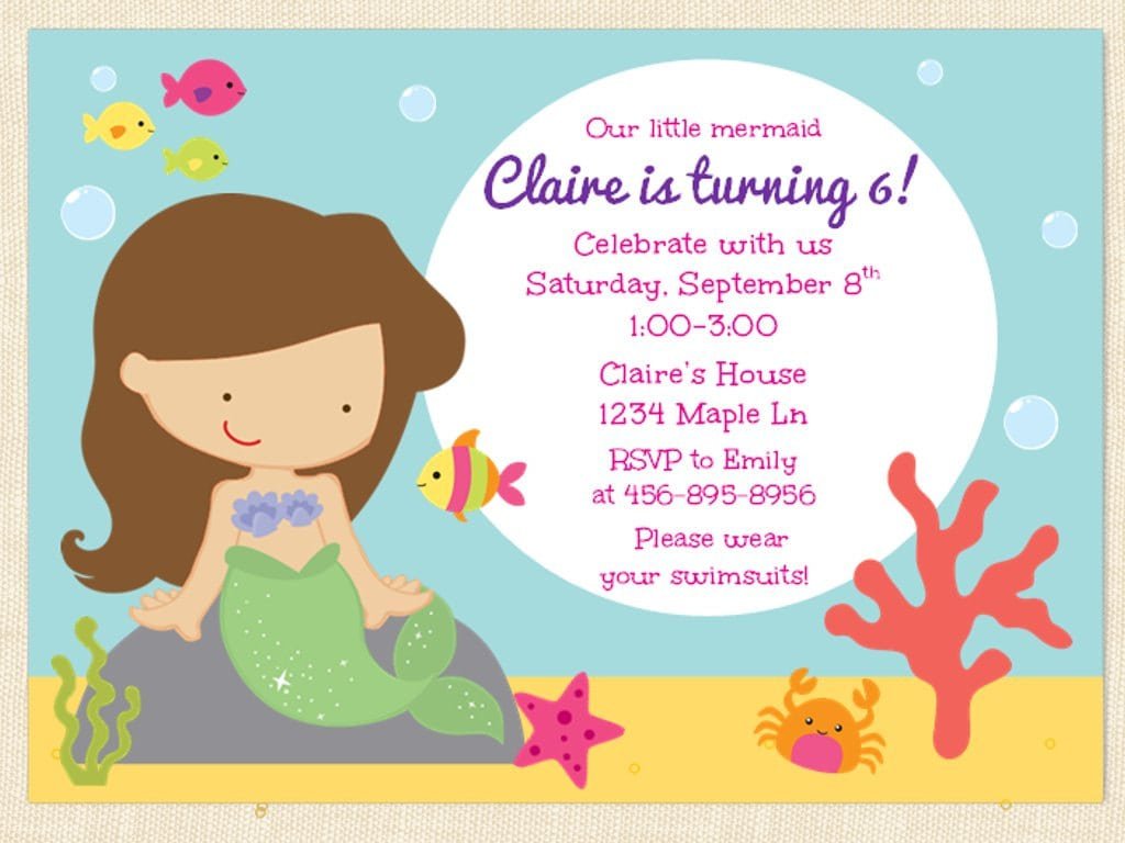 Mermaid Birthday Party Invitations