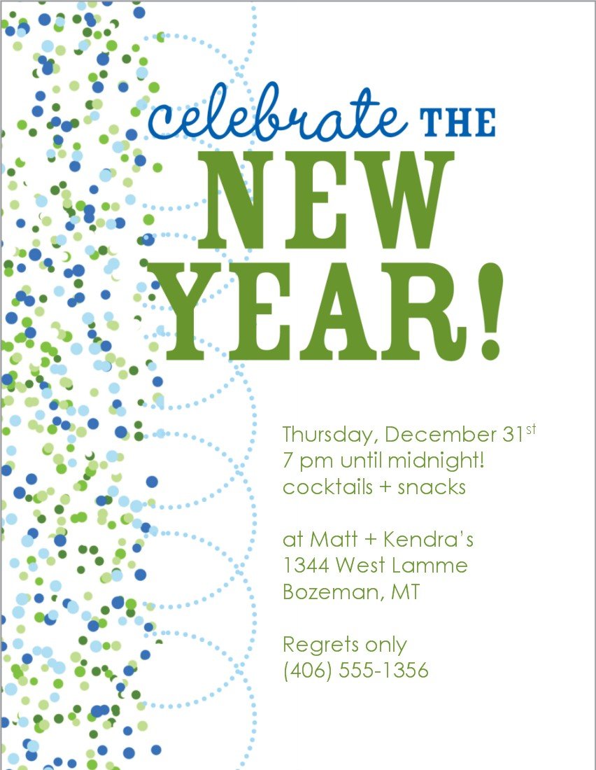 New Years Invitation Templates Free