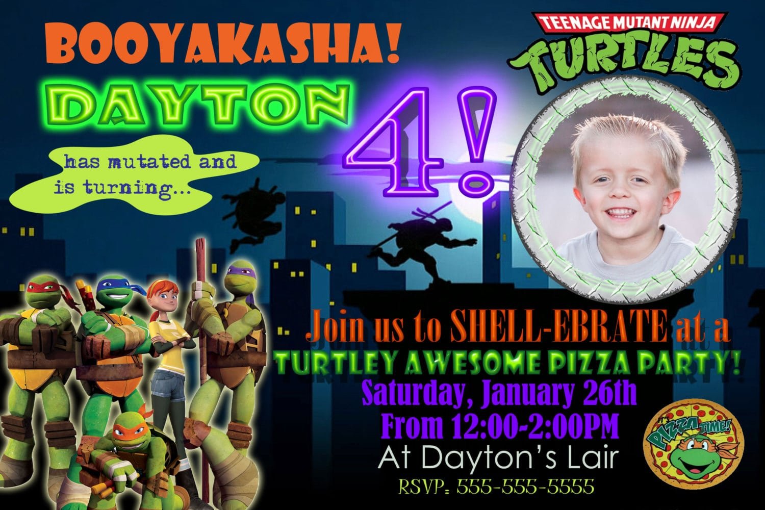 Ninja Turtle Party Invitations