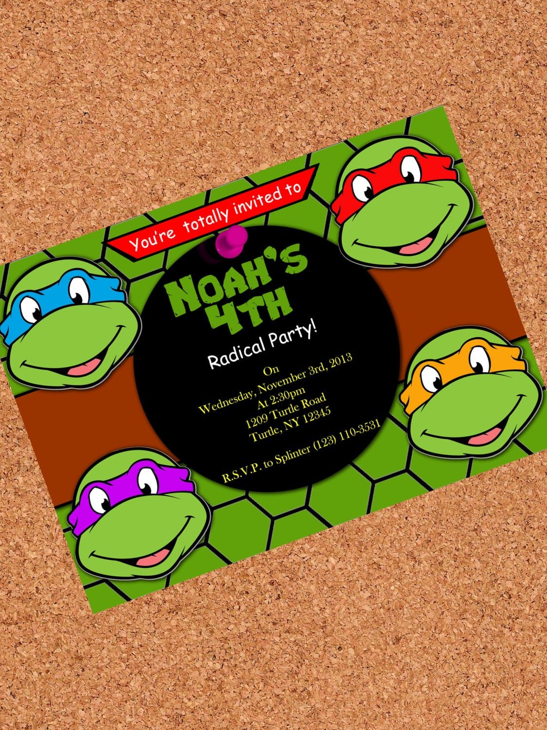 Ninja Turtle Party Invitations