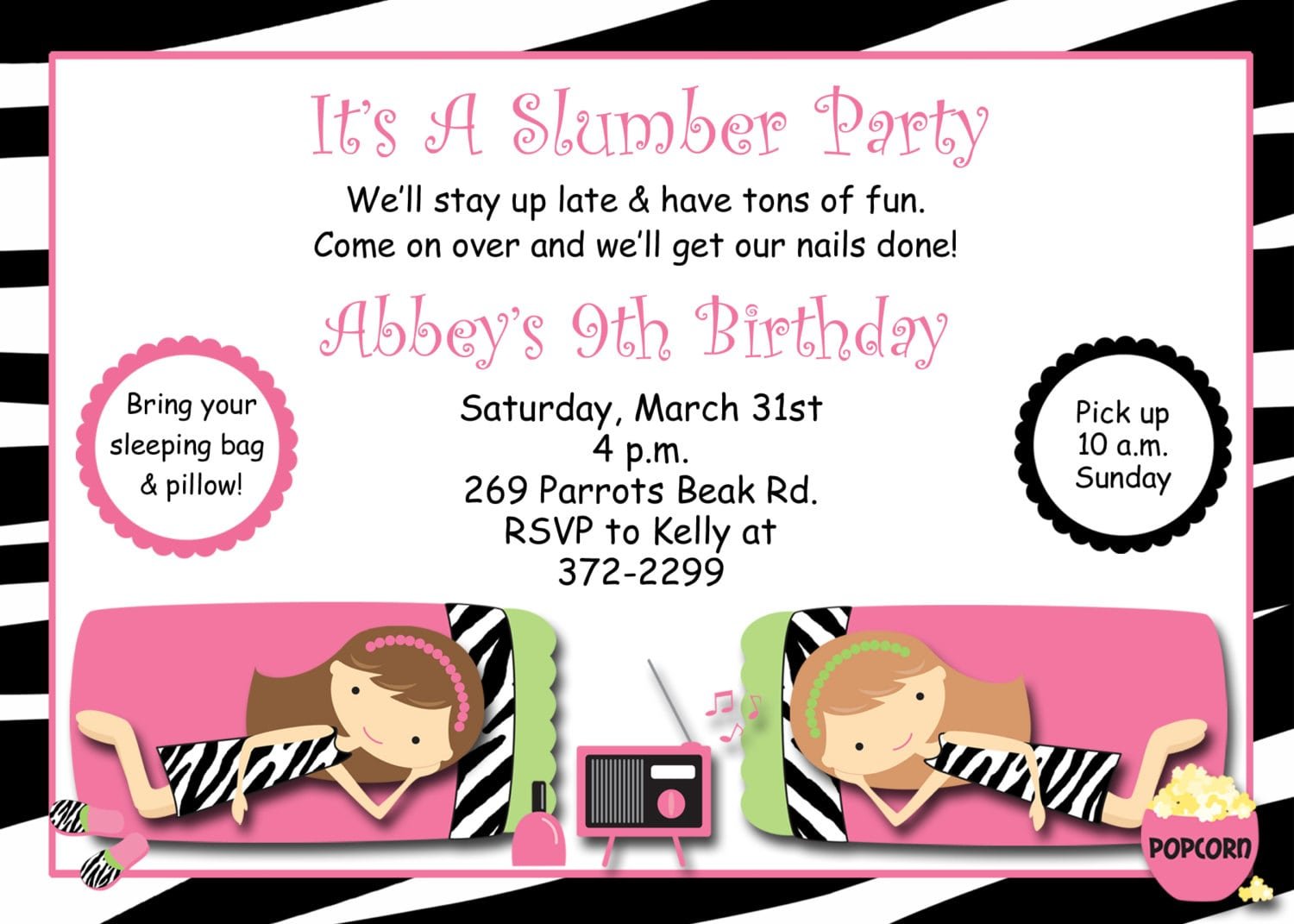 Pajama Party Invitations